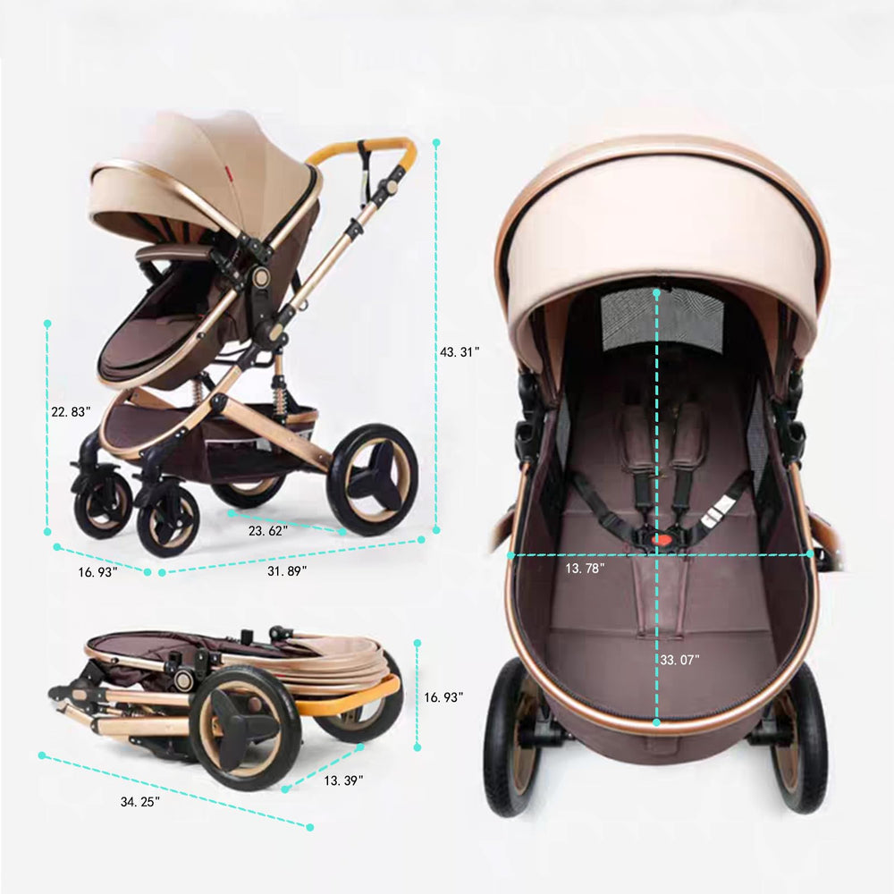 Petit B612 luxury stroller adjustable handlebar adapts to different parent heights.