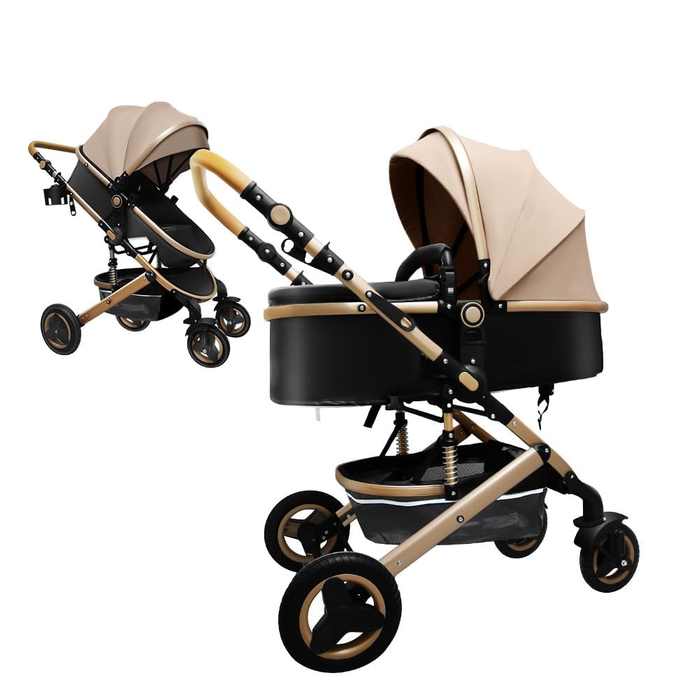 Petit B612 luxury stroller khaki bassinet-mode ready for newborn on the go
