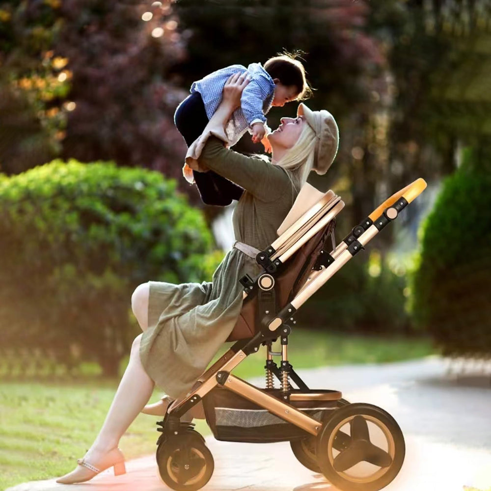 Petit B612 luxury stroller khaki travel-pram ready for day trips and outings