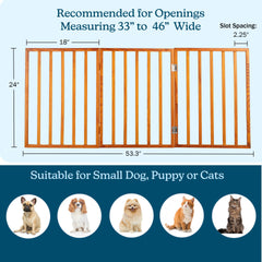 PETMAKER wooden indoor dog gate 54-inch tall keeps pets from restricted areas.