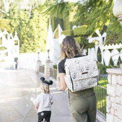 Petunia Pickle Bottom Boxy Backpack Mickey and Minnie print for stylish family outings.