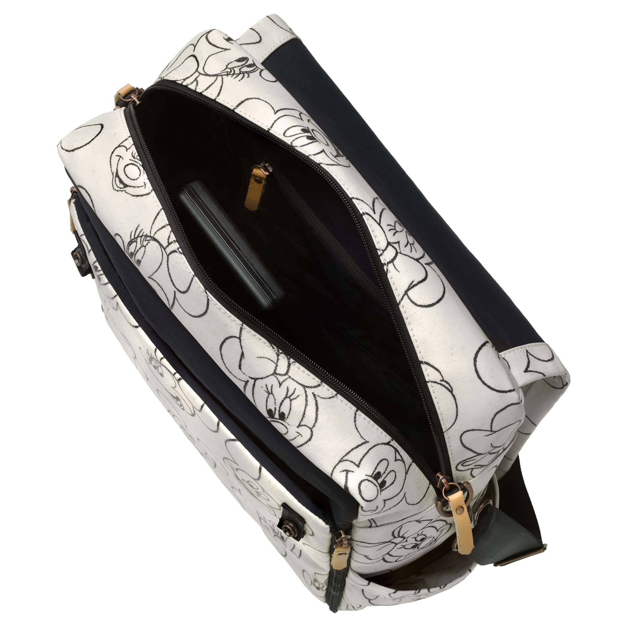 Petunia Pickle Bottom Boxy Backpack showing stroller straps for hands-free outings.