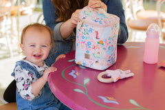 Petunia Pickle Bottom Cinderella Cooler features wide top access for quick packing