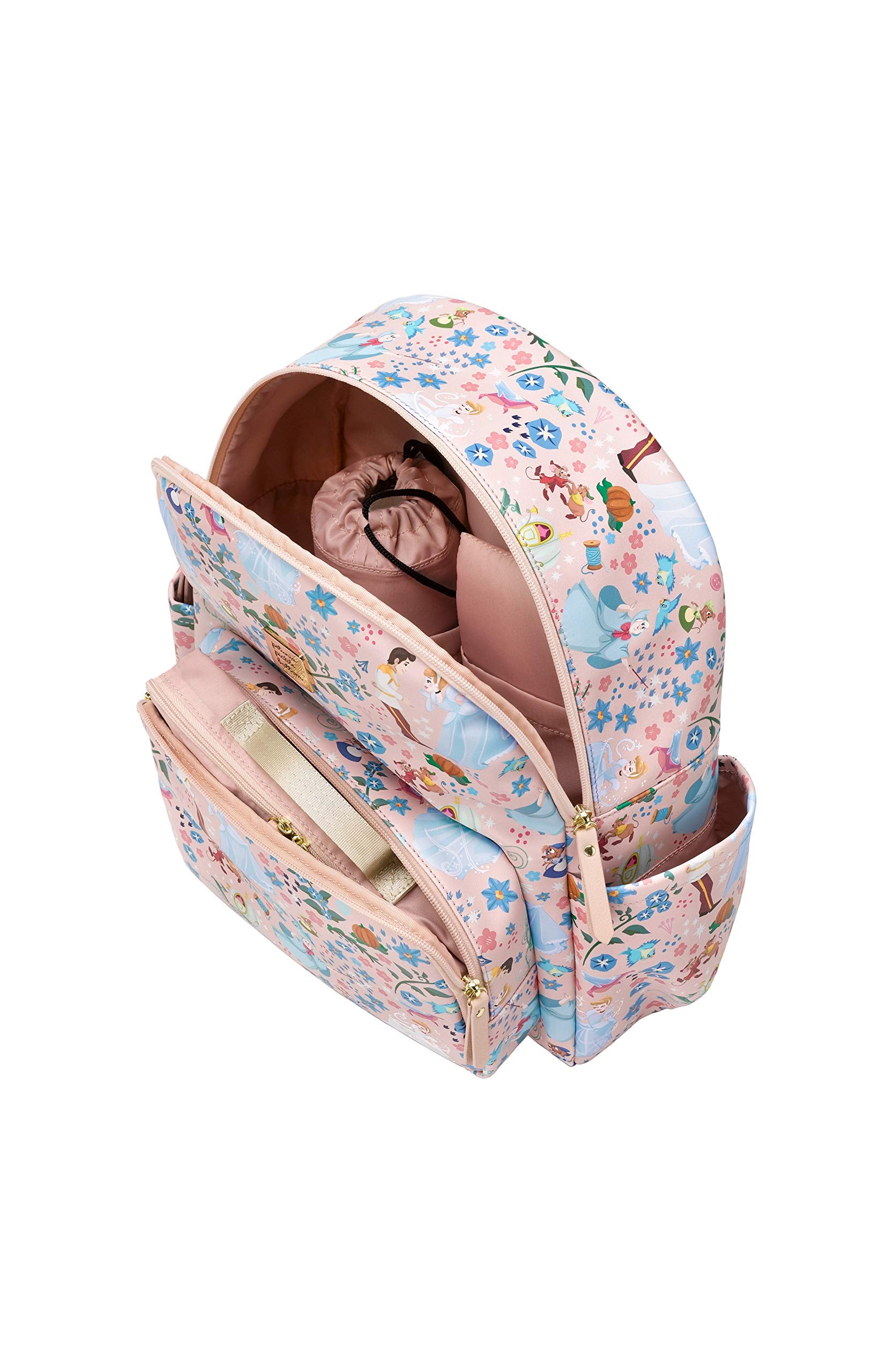 Petunia Pickle Bottom District Backpack Pink, side pocket for quick-access items