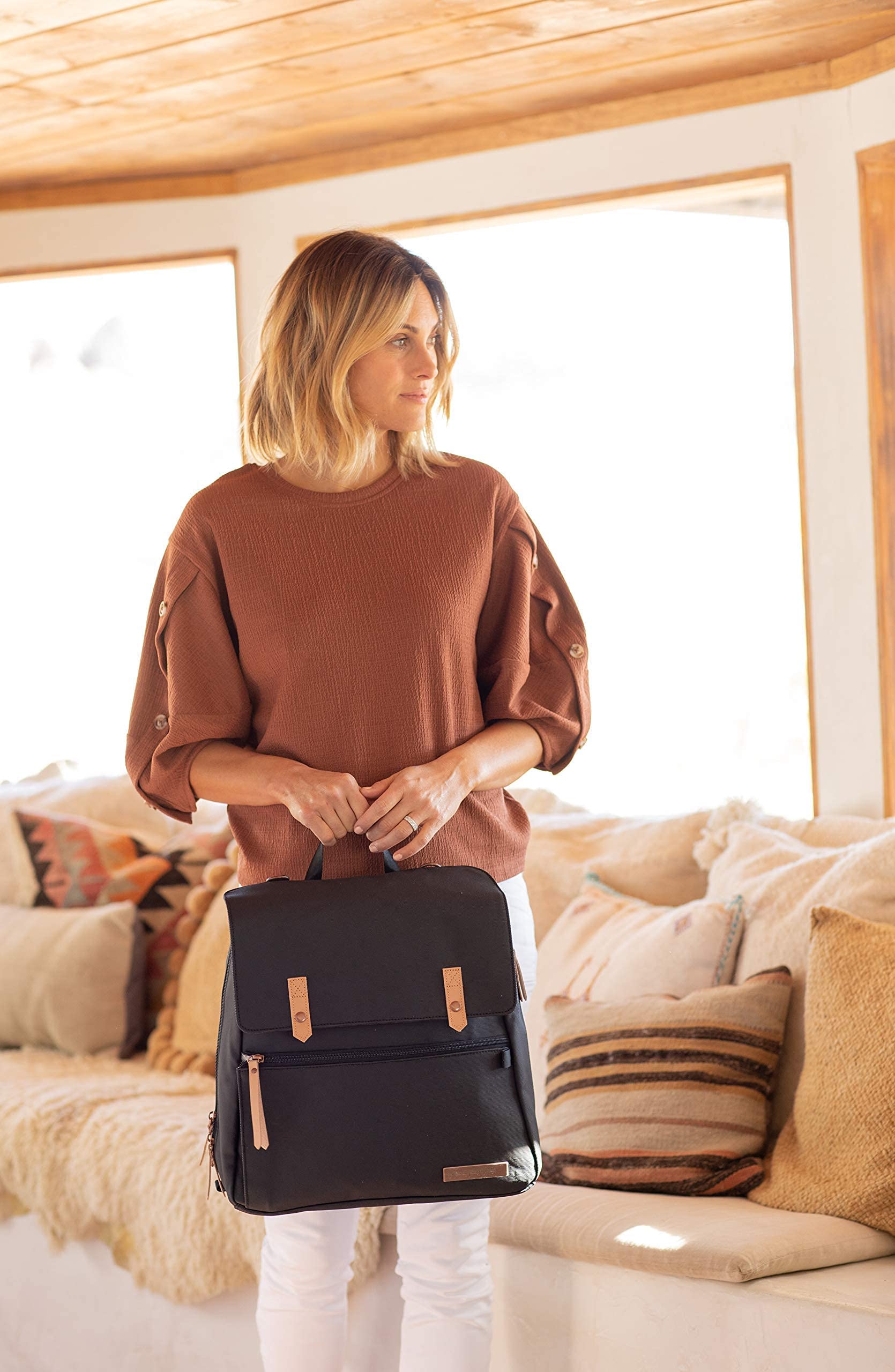 Petunia Pickle Bottom Meta Backpack trolley sleeve to simplify travel