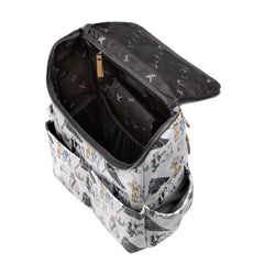 Petunia Pickle Bottom Method Backpack interior pockets organize wipes, diapers, and essentials.