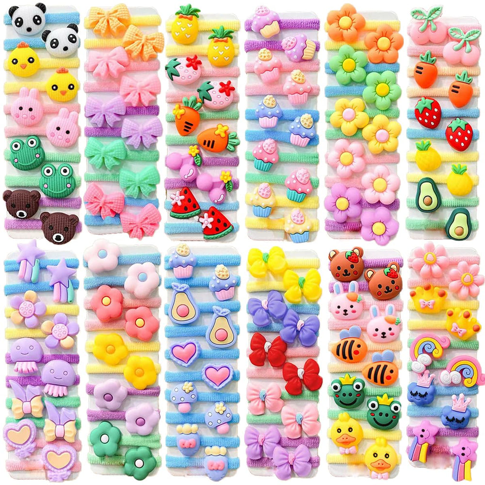 Petunny 100Pcs cotton baby hair ties mixed style pack for gentle toddler styling