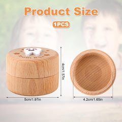 PEUTIER tooth storage box in beech wood, durable and safe for small keepsakes.