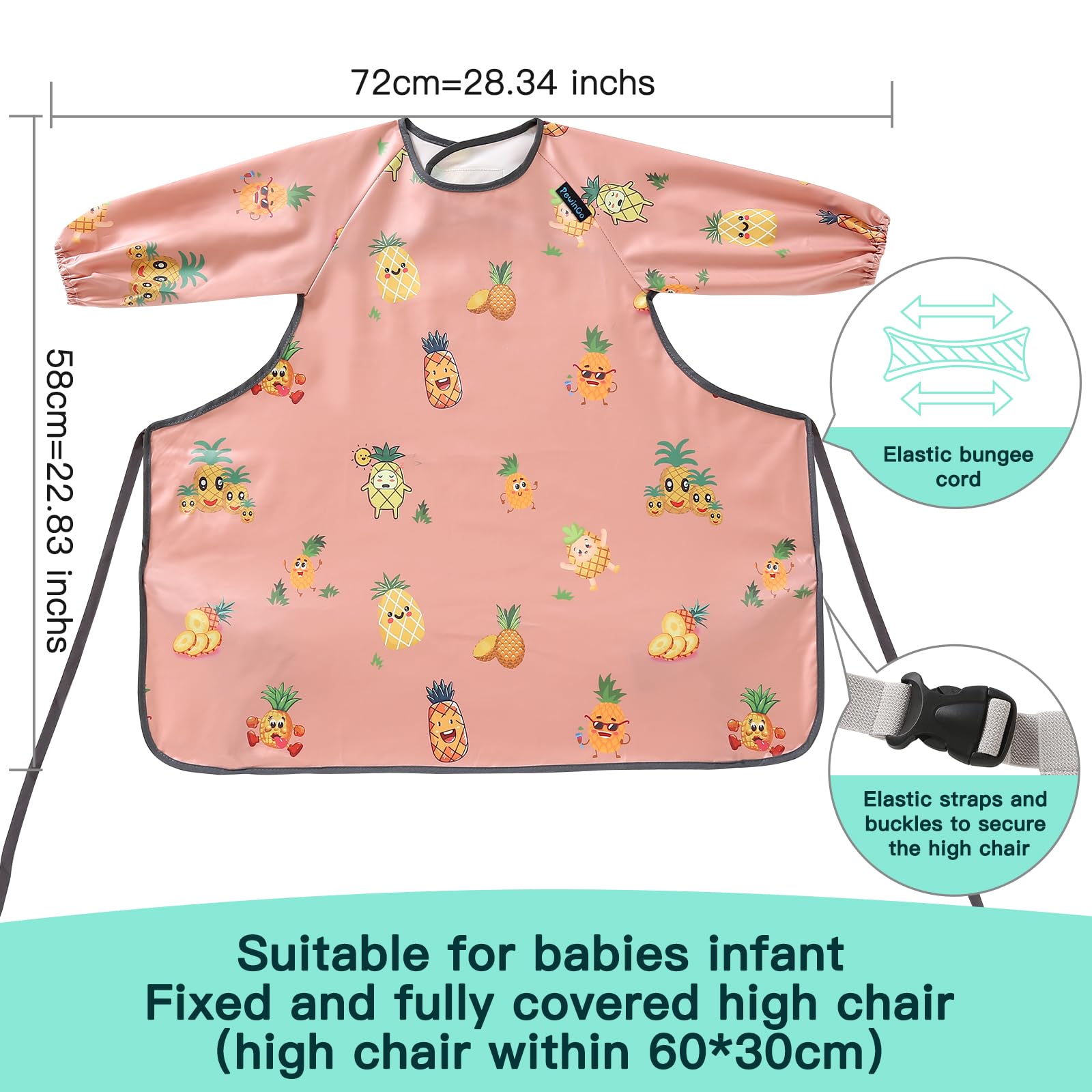 PewinGo machine-washable bib pink folds neatly for quick cleanup after busy mealtimes