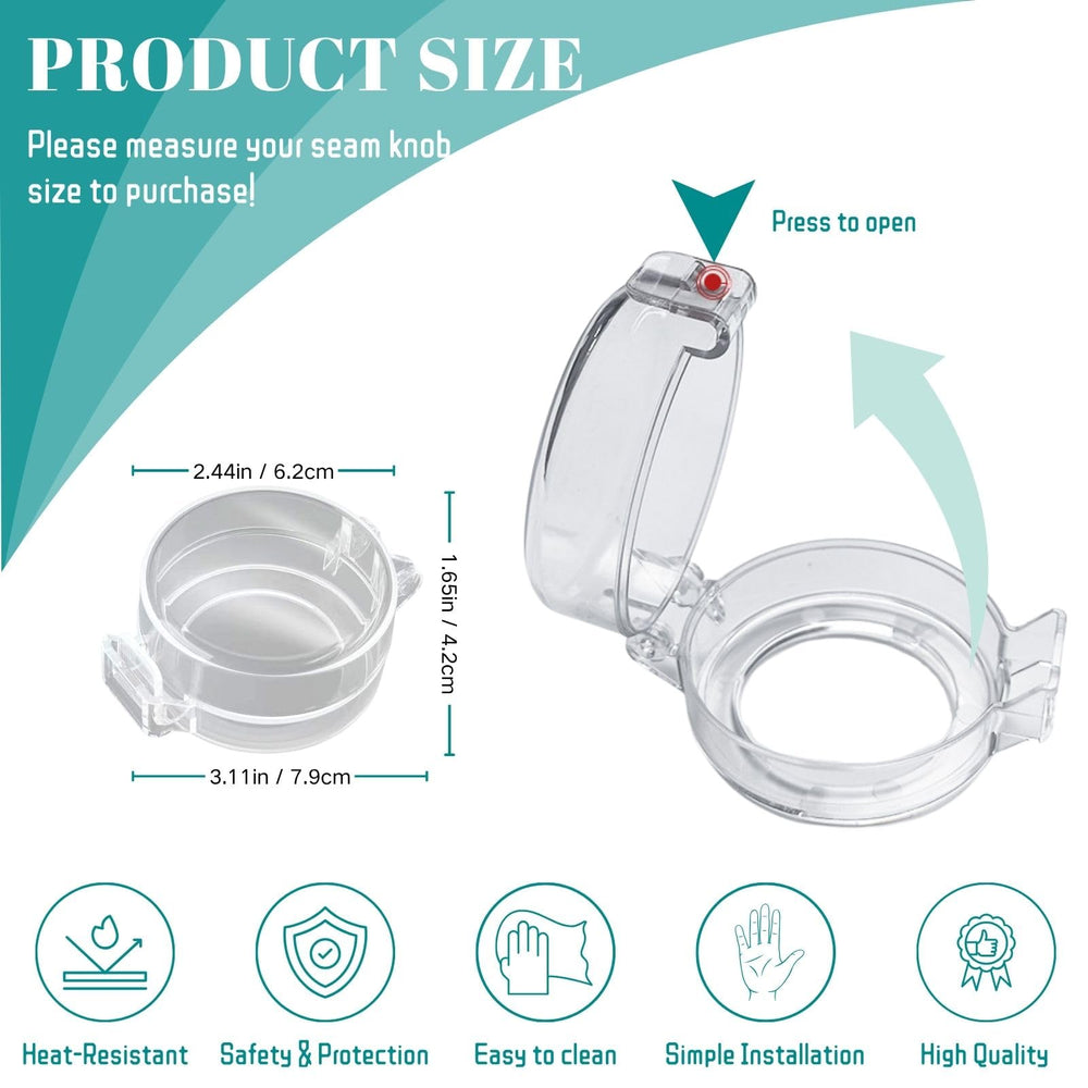 Pewosrid clear-view knob covers allow seeing settings while staying childproof.