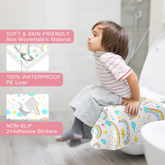 Peyazoco toilet seat covers with adhesive back for non-slip use during toilet visits.