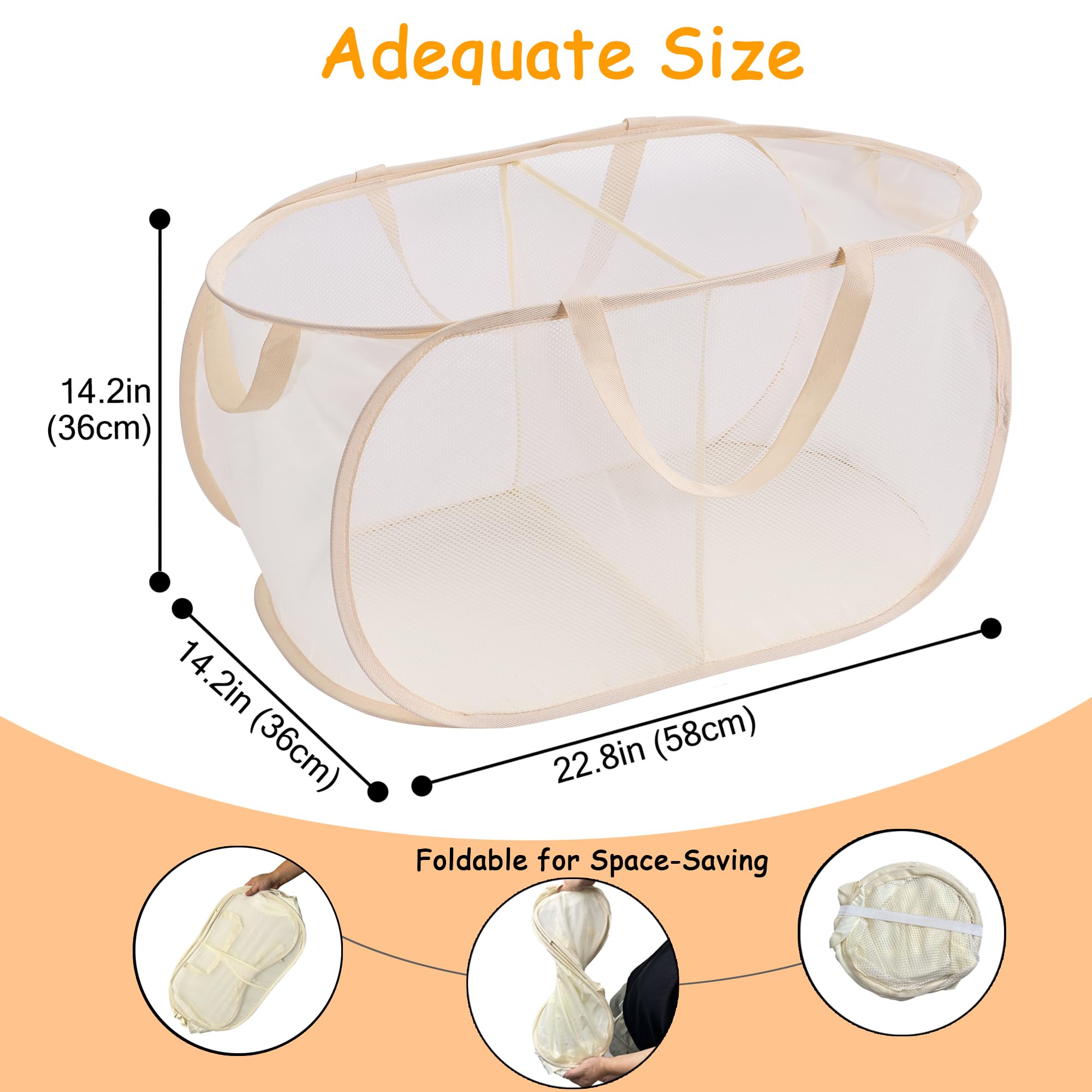 Peyorom beige bin folded flat for compact storage