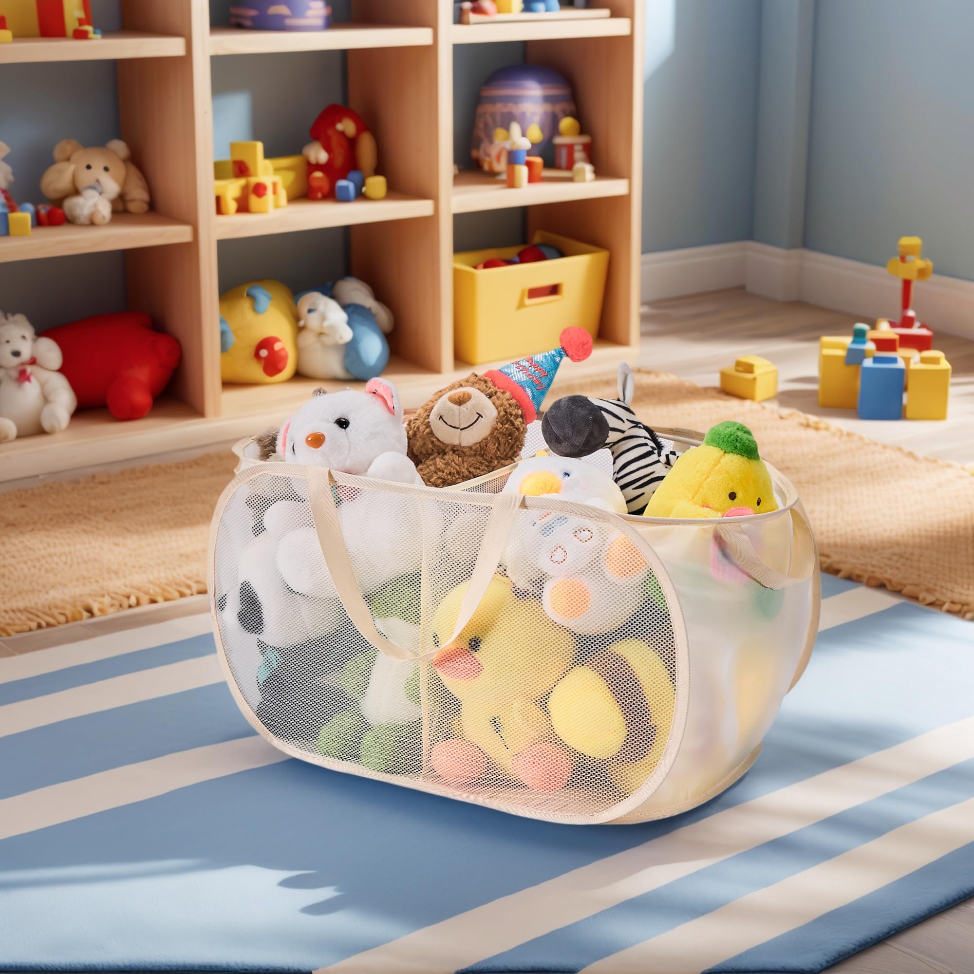 Peyorom bin with two compartments for organized toys