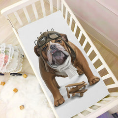 Pfrewn crib sheet showing elastic-band-fit secures snug, wrinkle-free sleep.