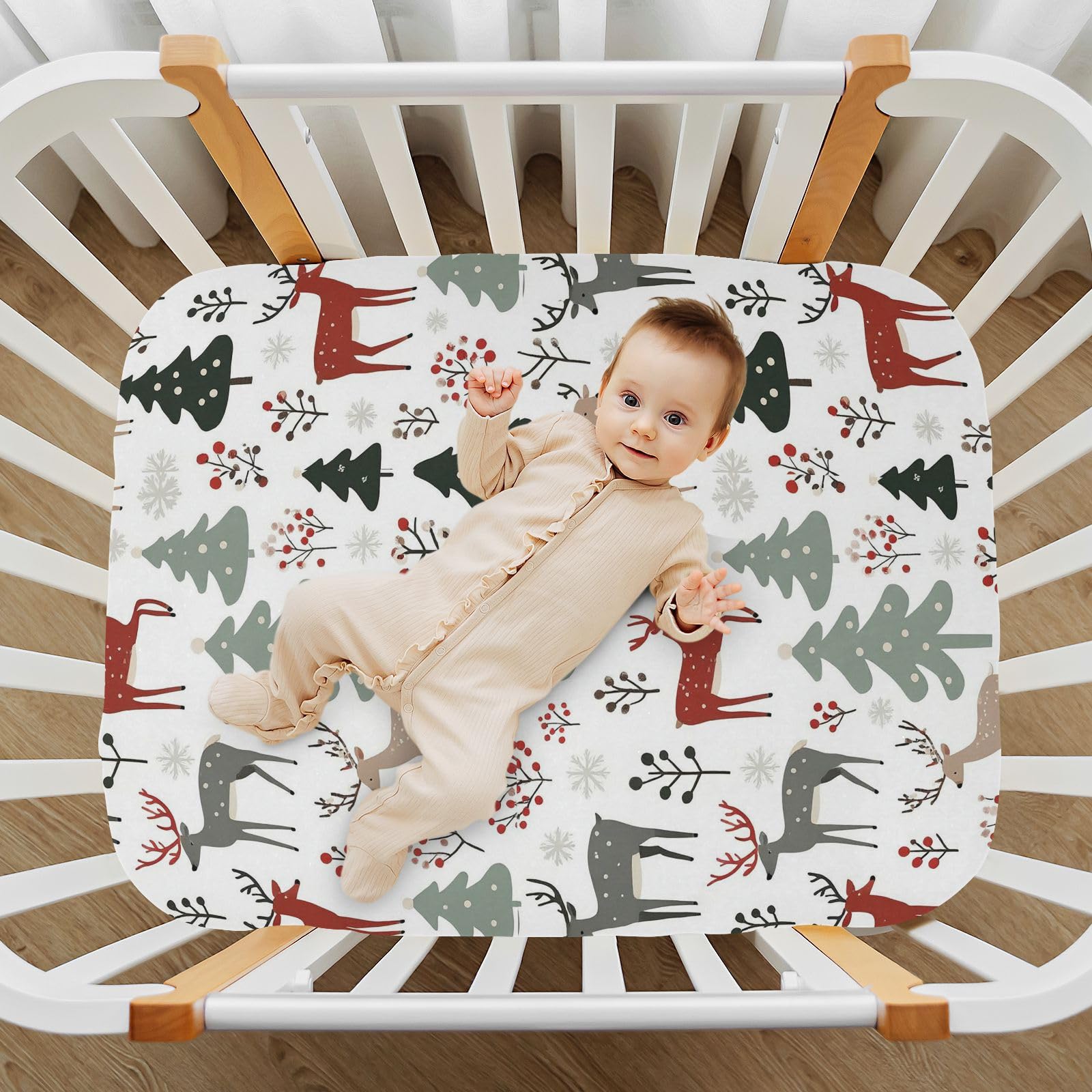 Pfrewn crib sheet ideal for travel, daycare, and nursery adventures.