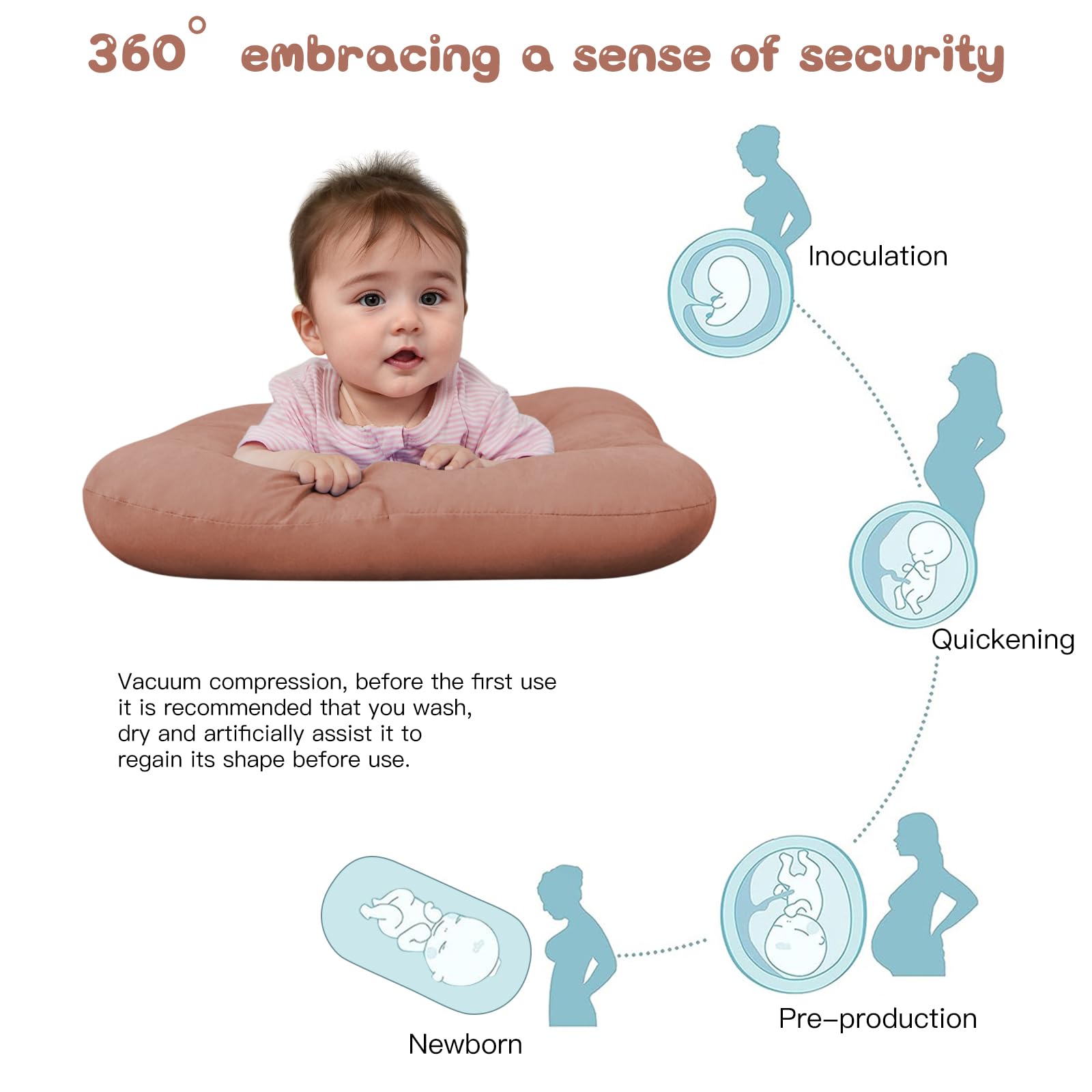 PGONEEE baby lounger apricot sitting practice in a family living room