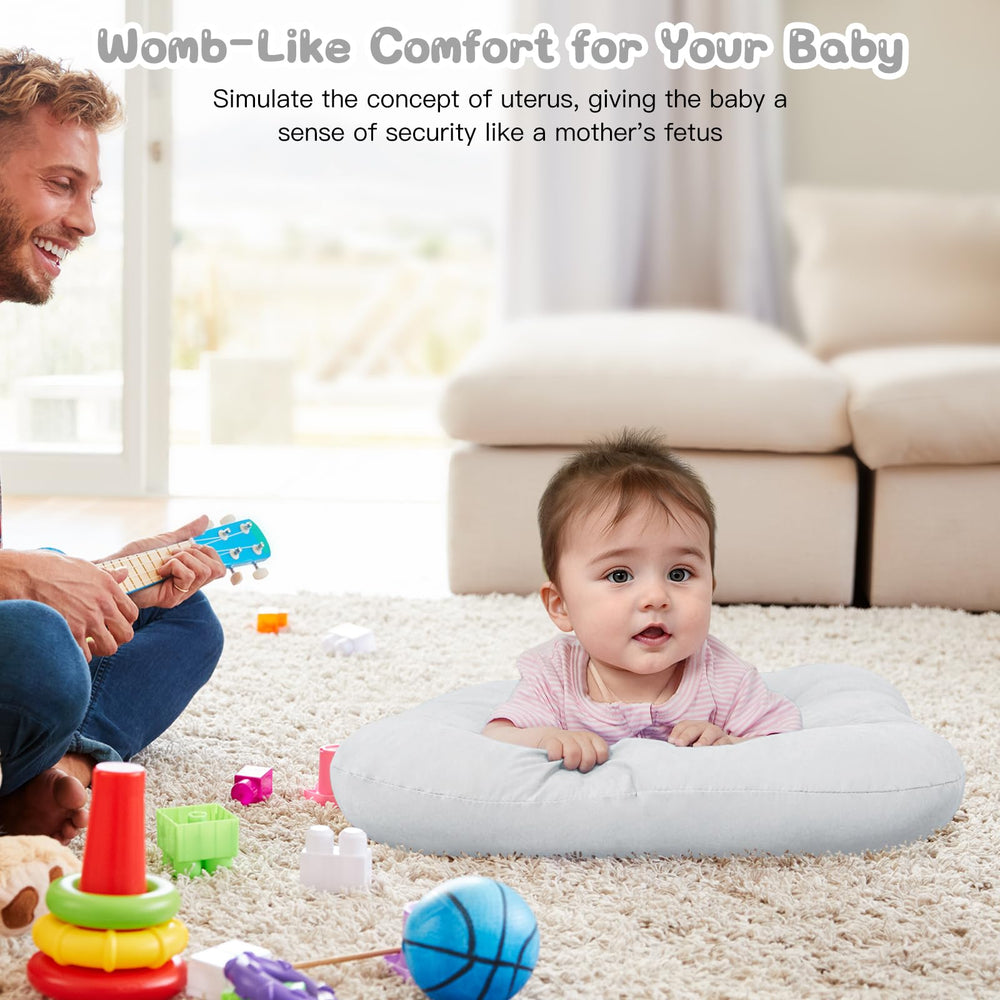 PGONEEE Baby Lounger Gray multi-angle shot for safe at-home use.