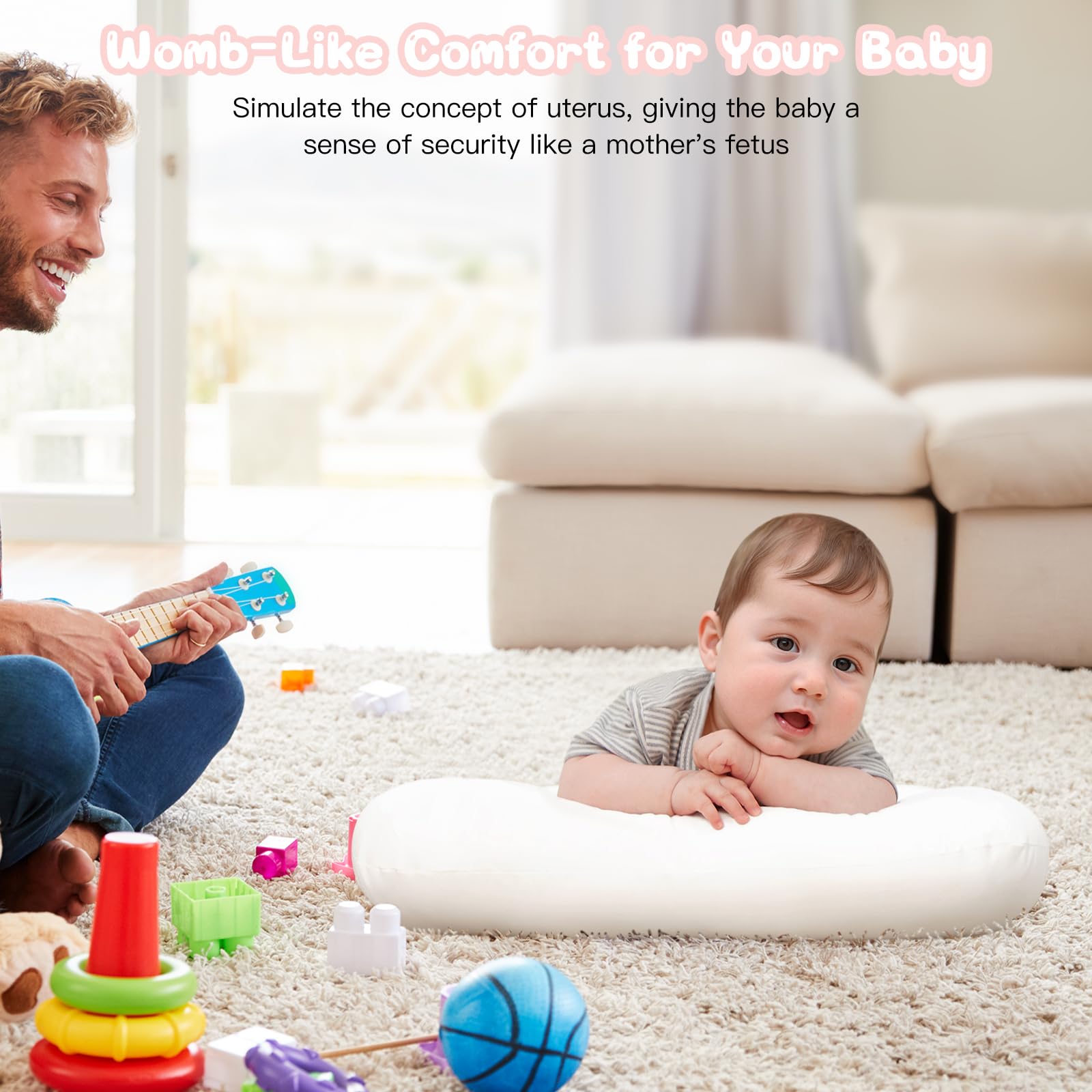 PGONEEE baby lounger newborn snuggle in breathable materials