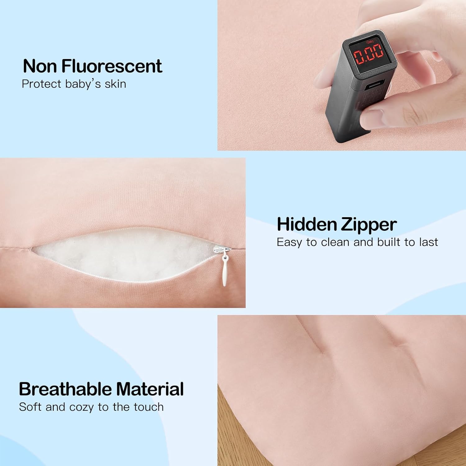 PGONEEE baby lounger safety-certifications reassures CPC and AAP-compliant design.