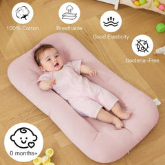 PGONEEE baby lounger soft-fill close-up shows plush polyester fill without added chemicals.