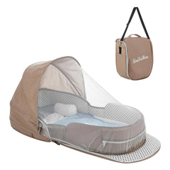 PGONEEE baby travel bassinet folded into compact backpack for easy trips