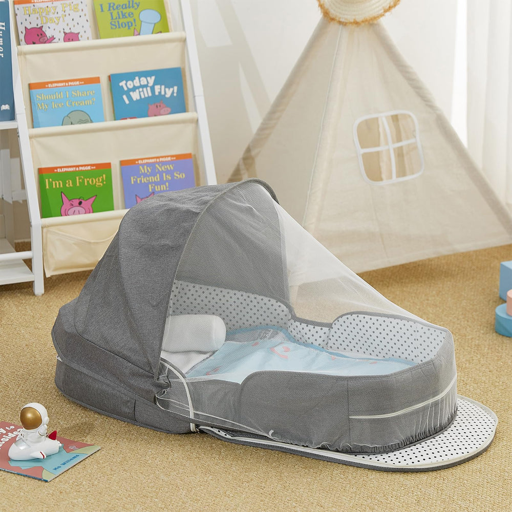 PGONEEE travel bassinet showcasing its lightweight two-point-two-pound design