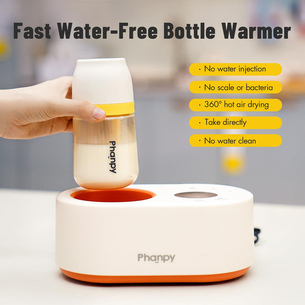 Phanpy bottle warmer digital display highlights precise temperature control for milk.