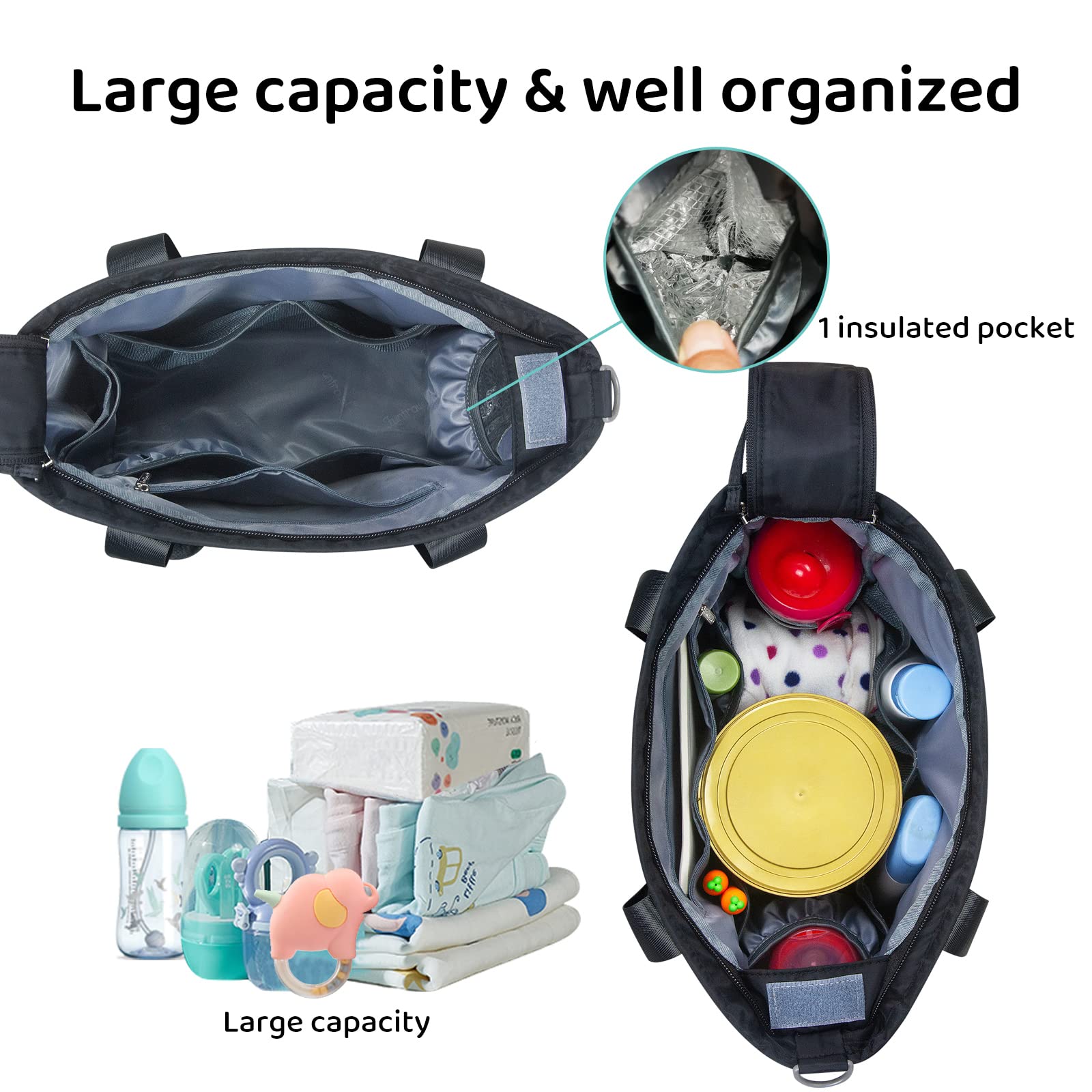 PHEBEN diaper bag insulated bottle pouch keeps bottles at temperature