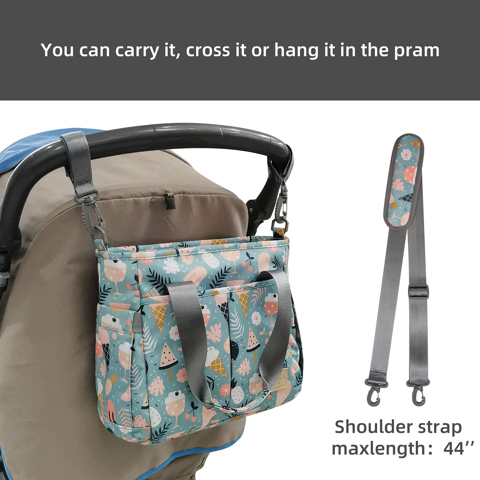 PHEBEN diaper bag tote durable waterproof fabric stands up to daily use.