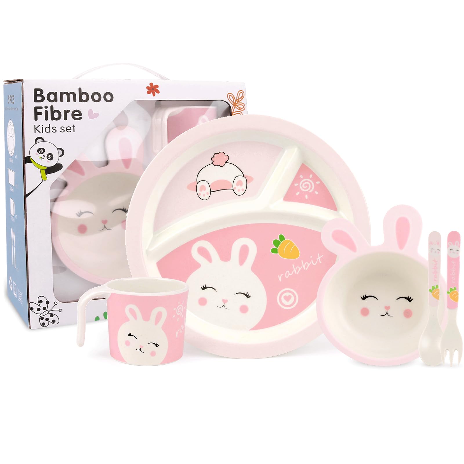 PHEENOWL plate with rabbit design supports independent feeding