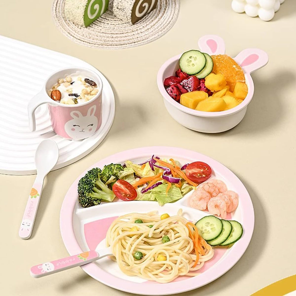 PHEENOWL rabbit pattern closeup highlights playful dinnerware