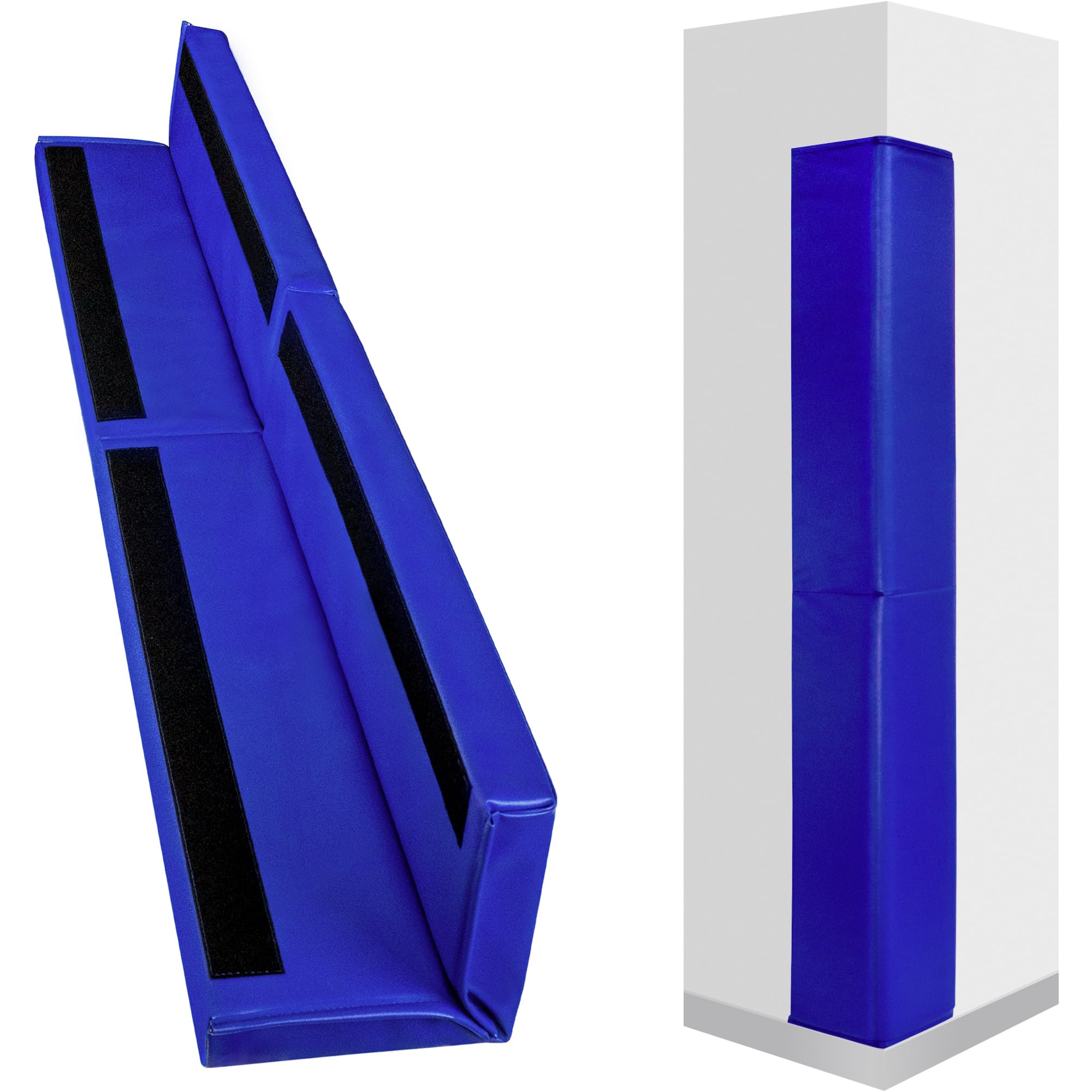 PHENEPUS wall corner guard blue on wall reduces injury risk in gyms and playrooms.