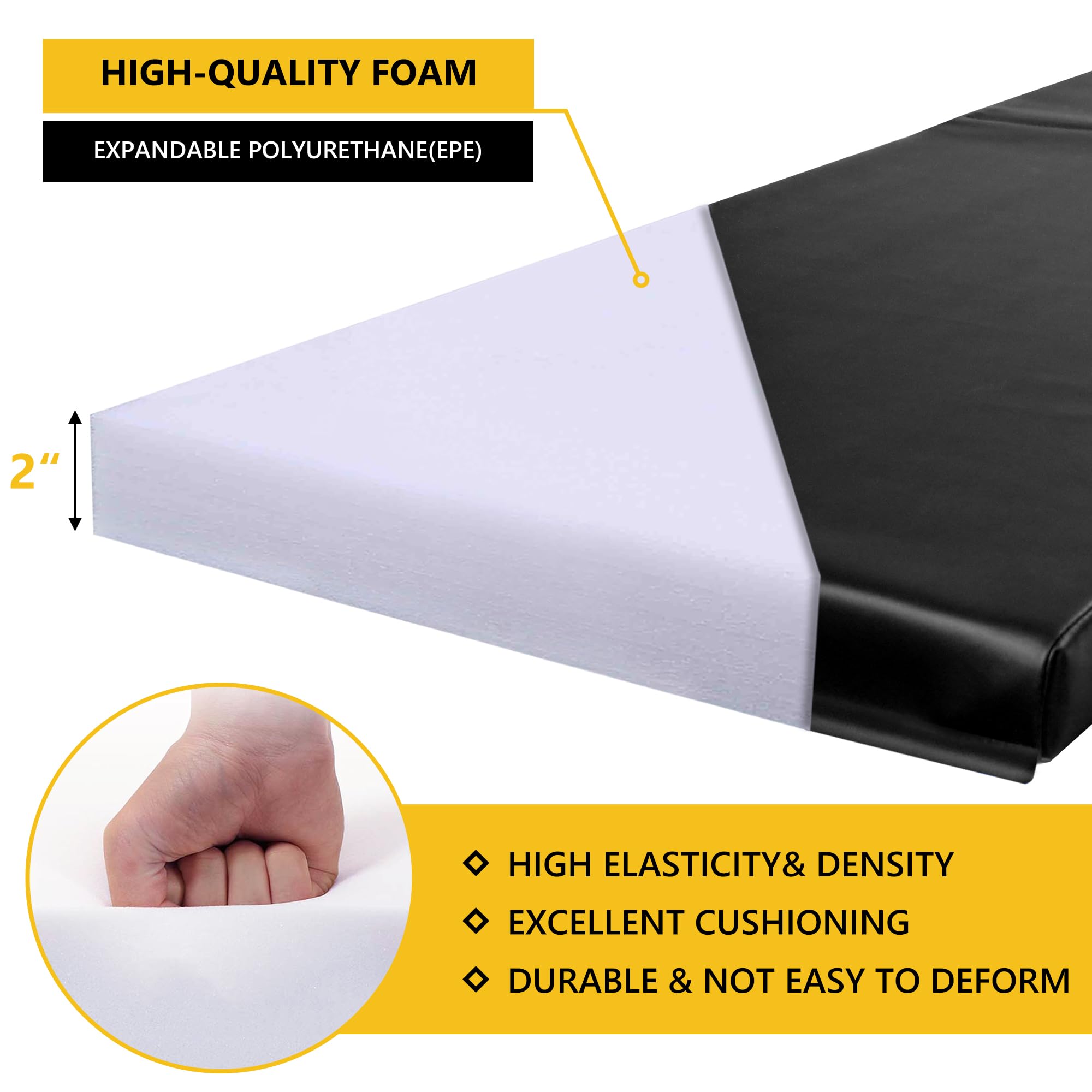 PHENEPUS easy-install corner padding showing hook-and-loop fasteners for secure mounting.