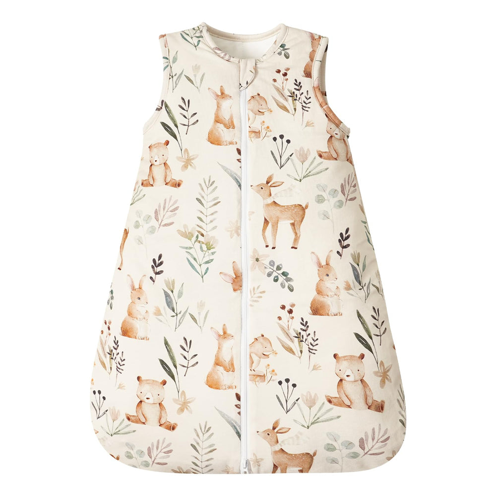 PHF 100% cotton baby sleep sack with woodland pattern offers cozy winter warmth.