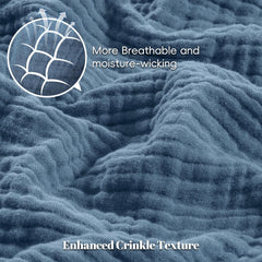 PHF baby muslin swaddle blanket breathability image shows moisture-wicking four-layer comfort