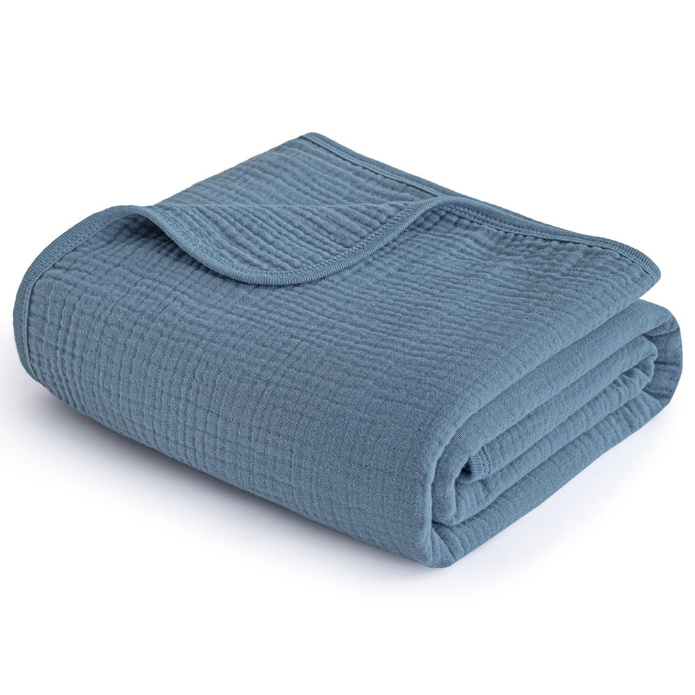 PHF baby muslin swaddle blanket front view shows generous 47x47 size for easy wrapping