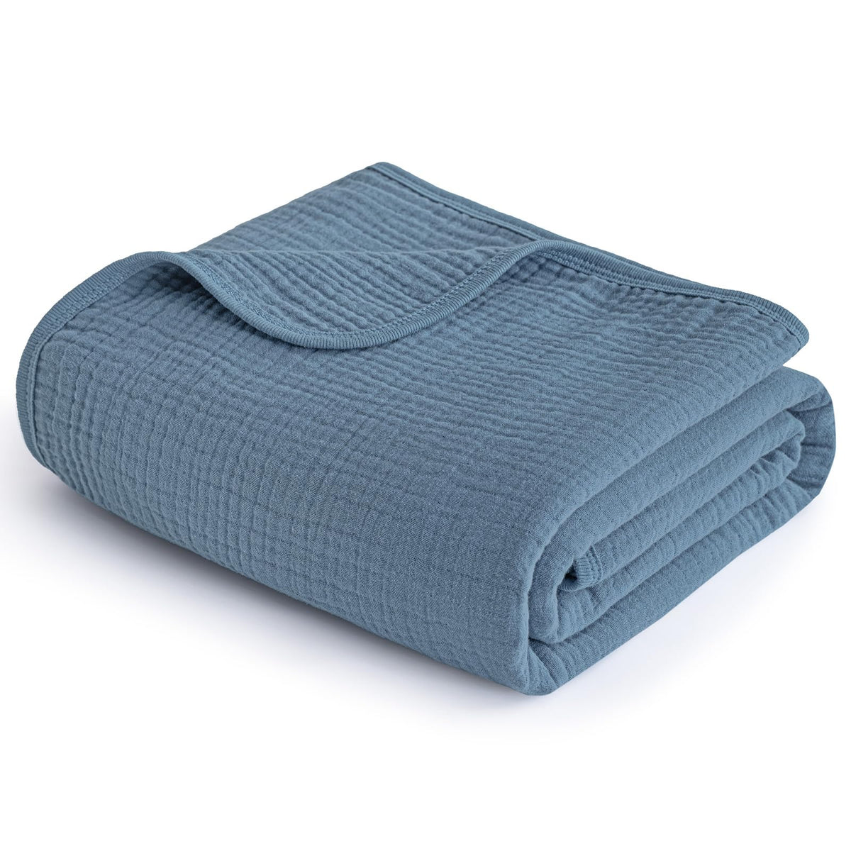 PHF baby muslin swaddle blanket front view shows generous 47x47 size for easy wrapping