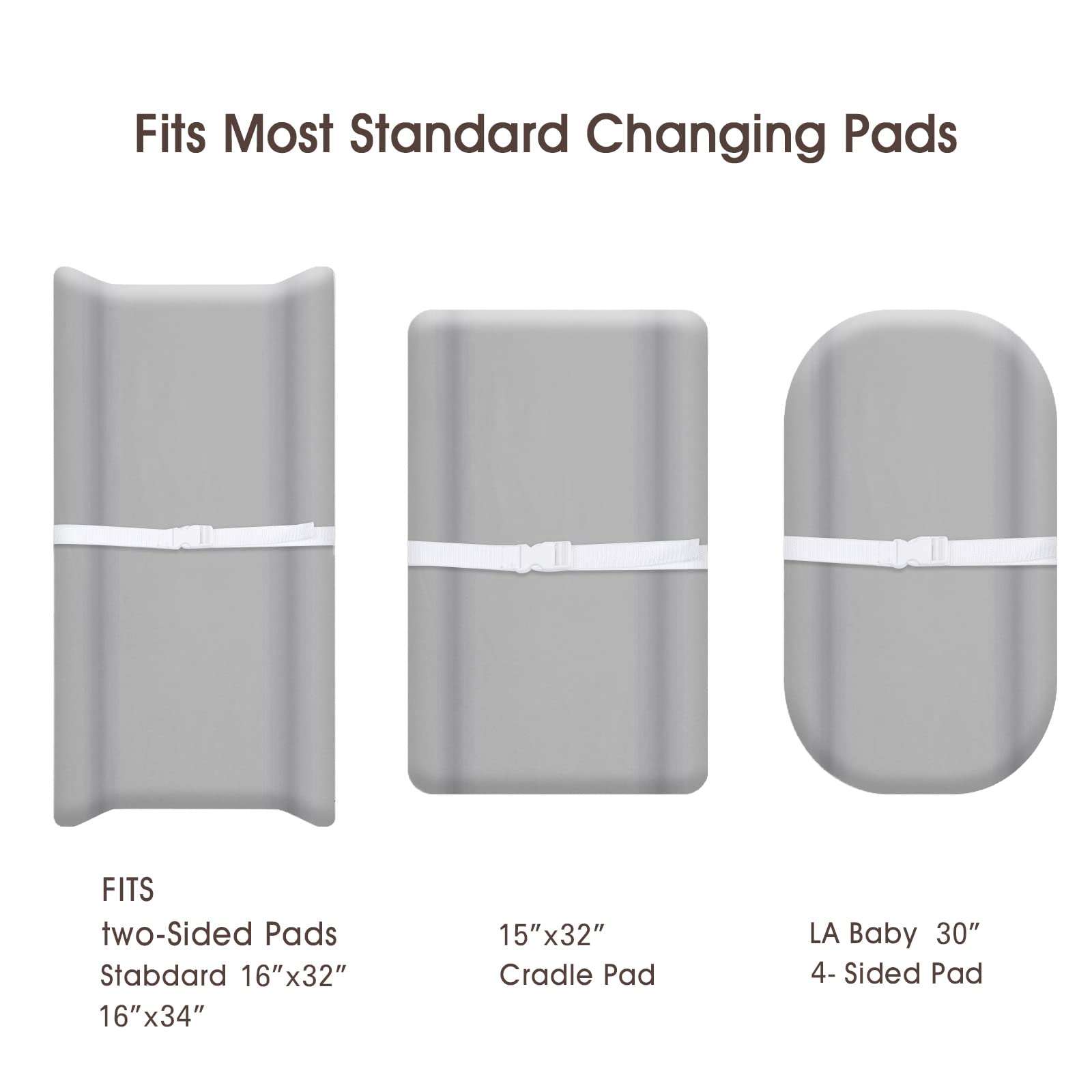 PHF changing pad cover grey two-pack features soft microfiber fabric for gentle touch