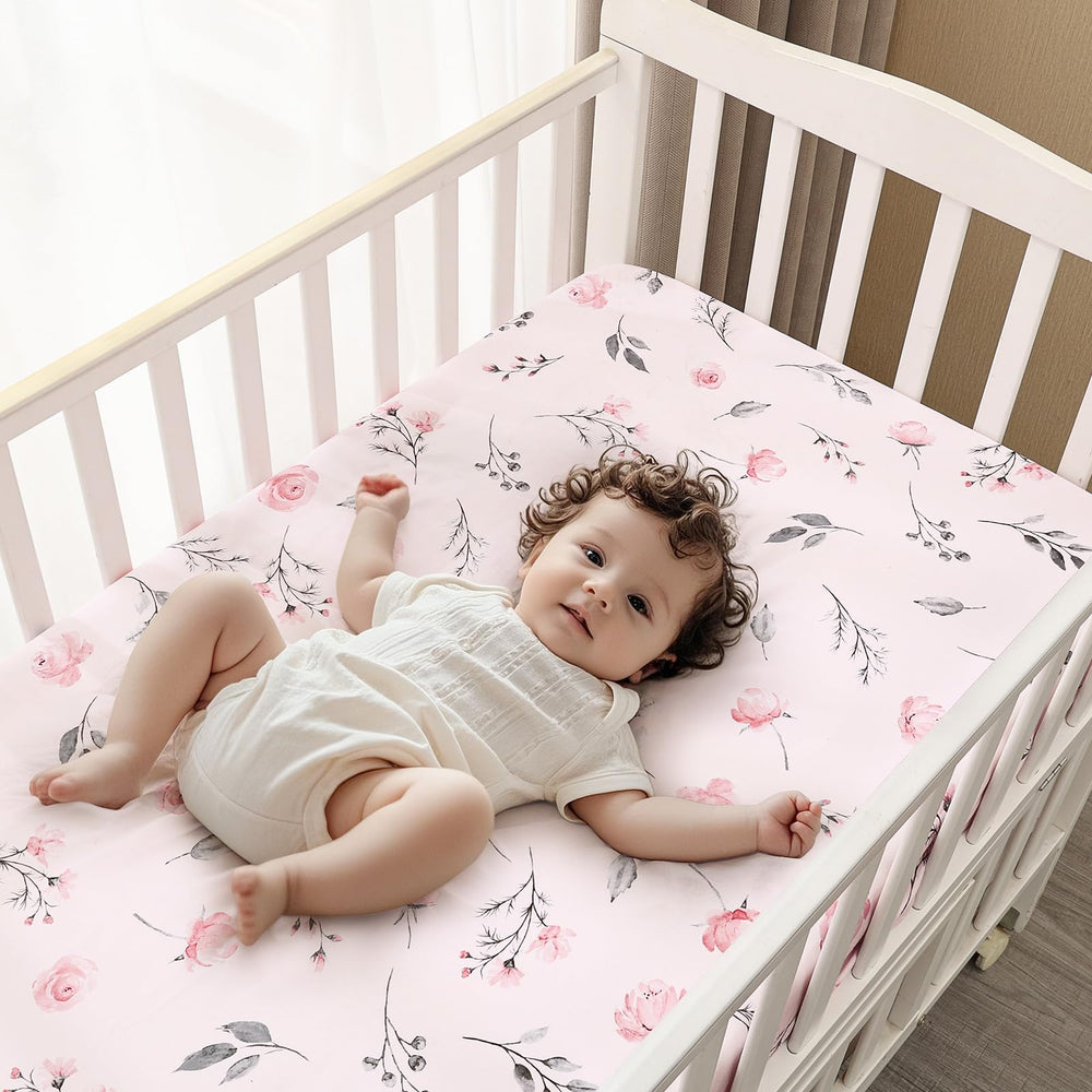 PHF crib sheet fits standard mattress on crib setup