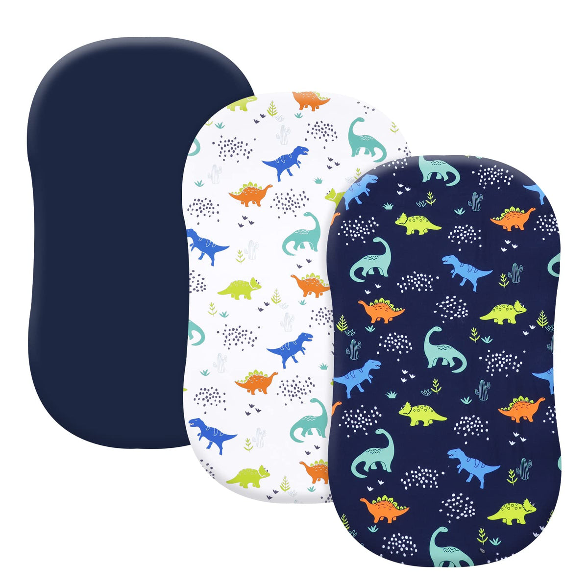 PHF dinosaur bassinet sheet close-up showing soft microfiber comfort for baby's skin.
