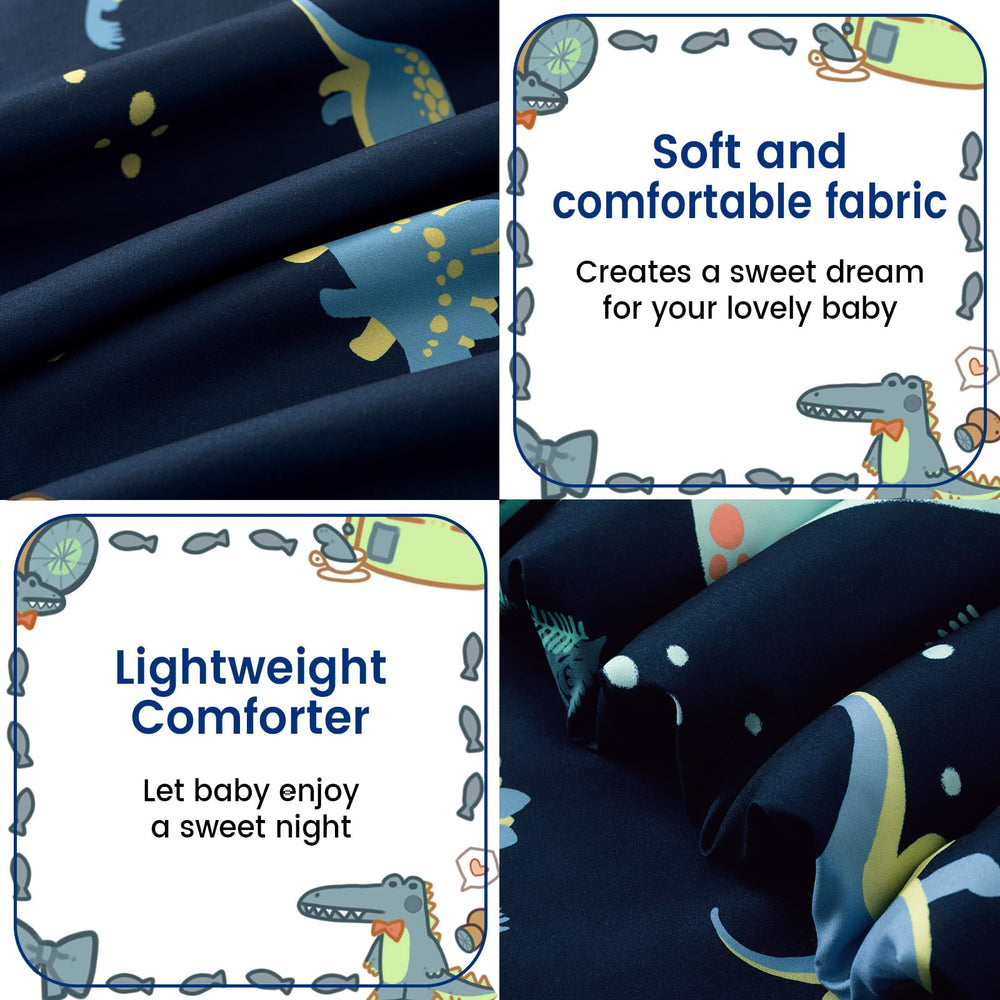 PHF dinosaur bedding set flat top sheet offers breathable softness