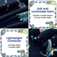PHF dinosaur bedding set flat top sheet offers breathable softness