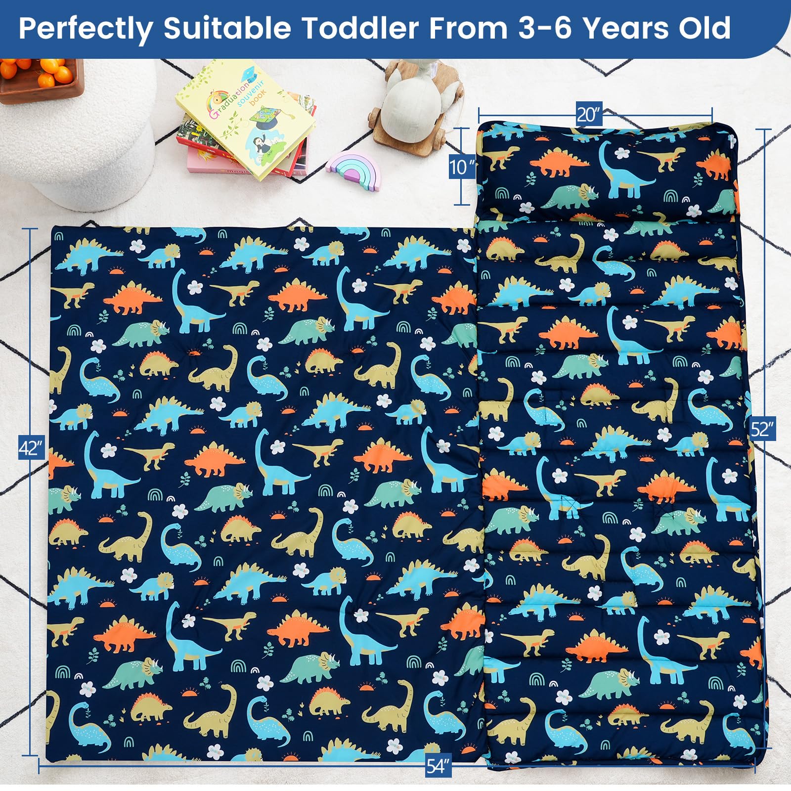 PHF Dinosaur Nap Mat dinosaur pattern fuels imaginative nap time