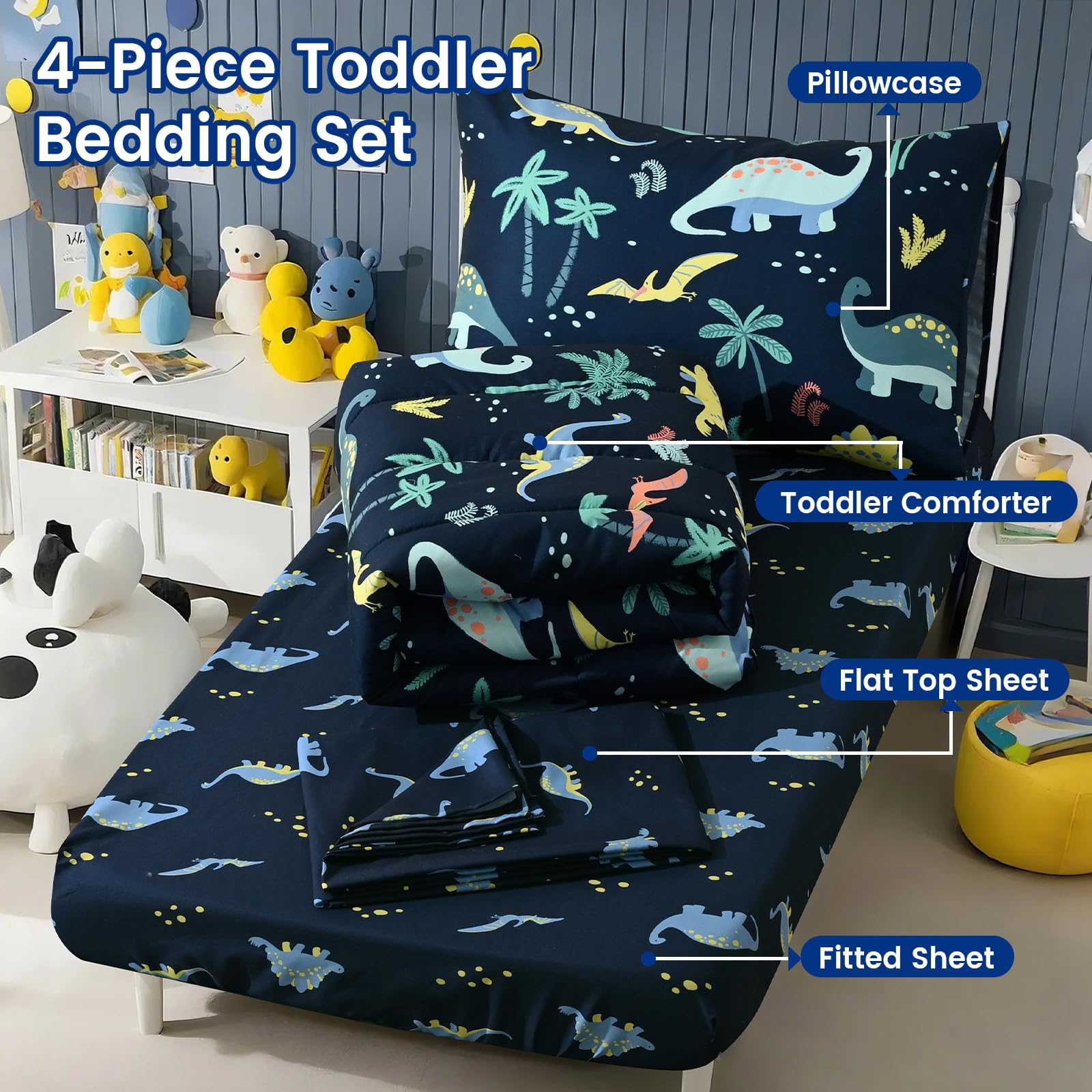 PHF dinosaur-pattern pillowcase enhances bedtime routine