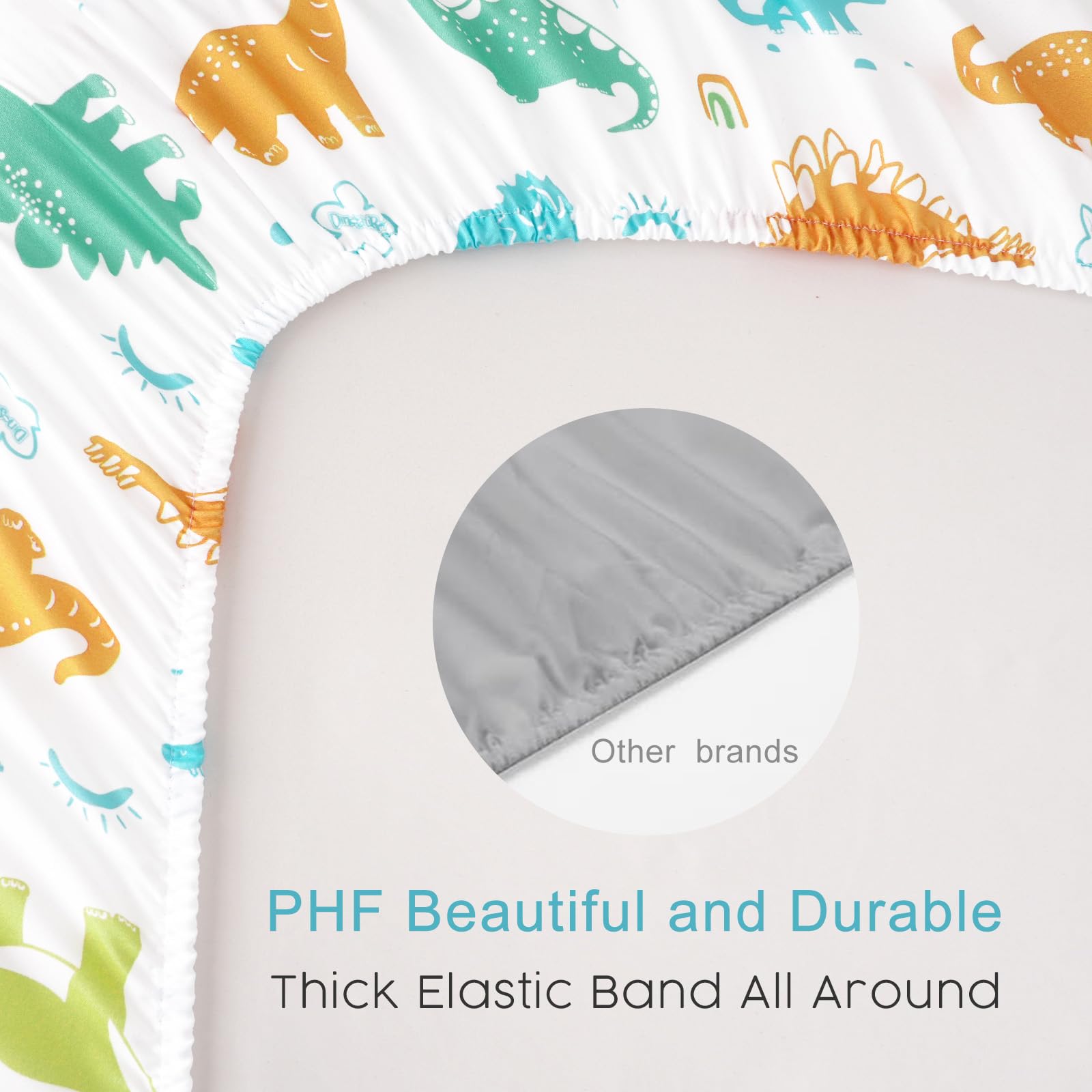 PHF sheet features an elastic band with edge detailing for a snug fit