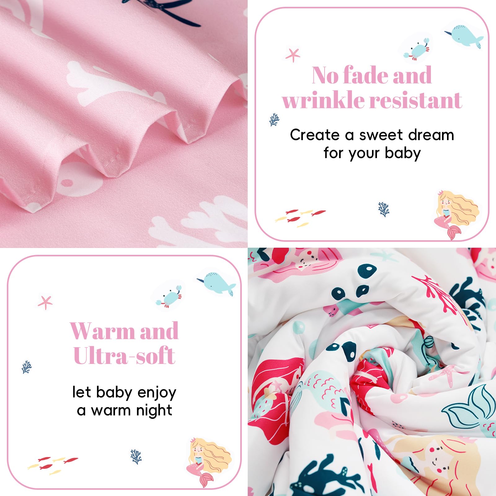 PHF Mermaid flat sheet pattern demonstrating coordinated design