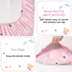 PHF Mermaid pillowcase detail showcasing smooth fabric and easy care