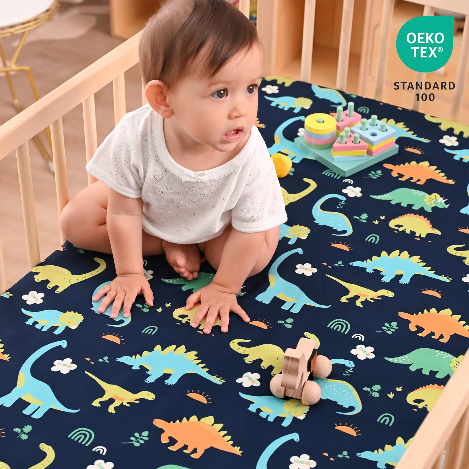 PHF mini crib sheet fits 1-5 inch mattresses confidently for secure coverage