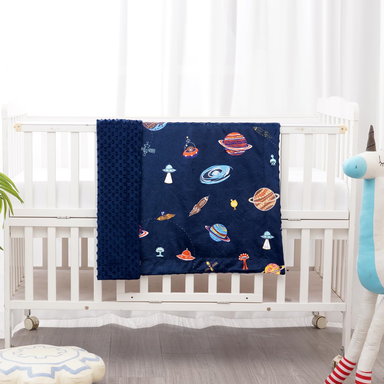 PHF Minky Blanket 30x40 newborn size is easy to carry in bags.