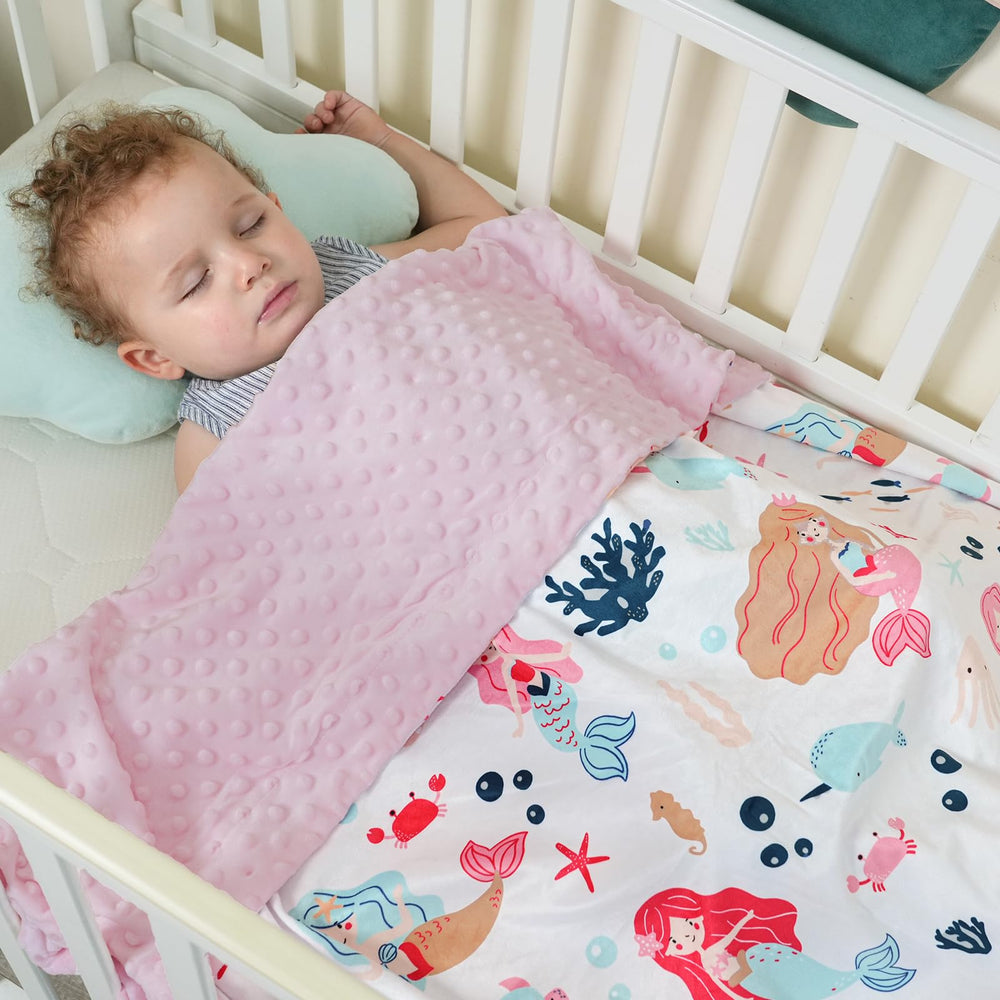 PHF Minky Baby Blanket mermaid reversible layer highlights warmth and two-sided comfort.